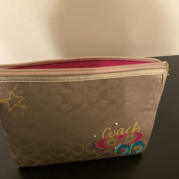 Coach Beige Tablet Case with Pinkish/Red Interior (New Without Tags) - Picture 2 of 3